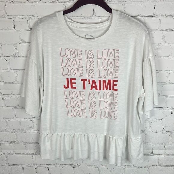 Art Class “Love is Love” Ruffle Tee Girls Size XL (14/16) - Picture 1 of 6